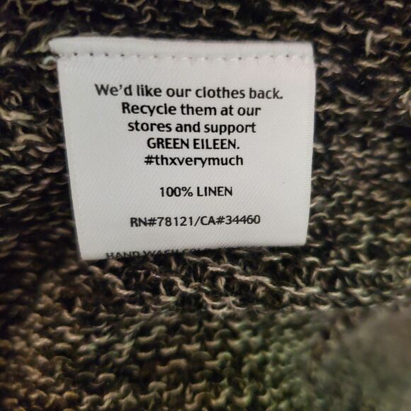 Eileen Fisher Linen Long Sleeve Open Front Cardigan Sweater Black/White Sz 3x - Picture 7 of 7